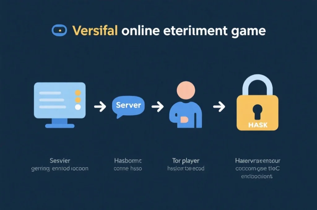 在线趣味游戏公平性验证流程图，从结果预生成到玩家验证的步骤